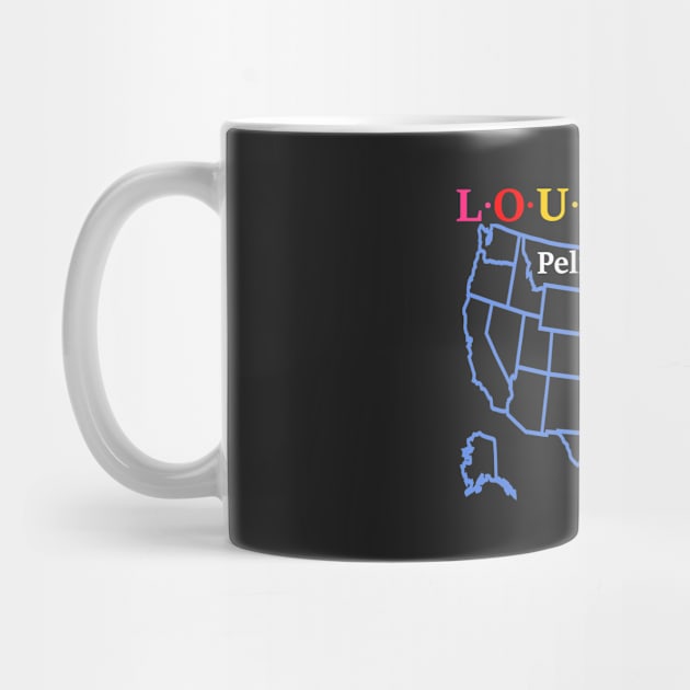 Louisiana, USA. Pelican State. With Map. by Koolstudio